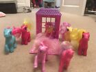 My little pony vintage morning glory carry case house and 7 horses