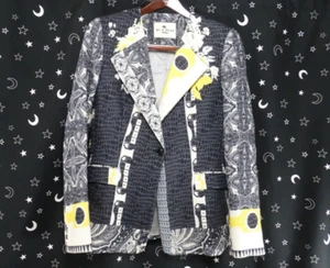 ETRO Milano Blazer Jacket Womens 46 10 Wool Blend Paisley Polka Italy - Picture 1 of 10