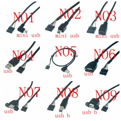 1ft USB 2.0 B Type Mini to 5Pin Female Header PCB Motherboard Cable Cord Adapter - Image 1 of 4