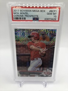 2017 Bowman Mega Box Nick Senzel Chrome Prospect #BCP1 PSA 10 GEM MT Reds