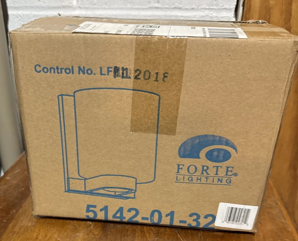 Forte Lighting 1-Light 7.25" Sconce, Bronze/White Linen - 5142-01-32 - Image 1 of 2