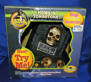 Gemmy Halloween 1997 Animated Howlin' Tombstone Gravestone Sings "Hot Hot Hot" - Picture 1 of 12