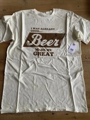 BNWT Electric West T-Shirt, Beer Made Me Great, Size L BNWT - Image 1 of 4