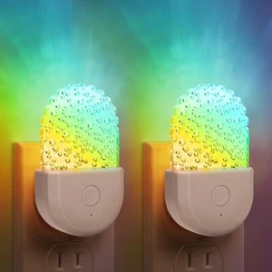 2 Pack RGB Night Lights - 8-Color Changing Plug-in Wall Lights - Picture 1 of 7