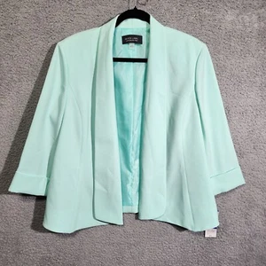 Black Label by Evan Picone Women Blazer Size 18 Plus Size Sea Foam Green NWT - Picture 1 of 9