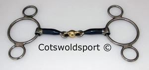 CS Blue Alloy 3 ring with Brass Alloy Lozenge Horse Bit 4.5" 115mm NEW - Picture 1 of 1