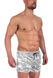 Olaf Benz Swim Shorts BLU2353 Size M UVP: 129.95€ New Camouflage Silver - Picture 1 of 4