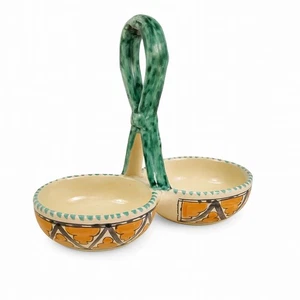 Vintage L’Arce Orvieto Double Bowl Handle – Italian Hand-Painted Pottery - Picture 1 of 9