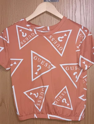 Guess Niños Junior Jóvenes Niñas Manga Corta Talla Grande 14 Naranja Foto 1 de 4