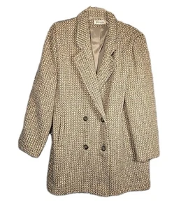 Forecaster Of Boston Gray Wool Blend Double Breasted Blazer Coat Size 13/14 VTG - Picture 1 of 8
