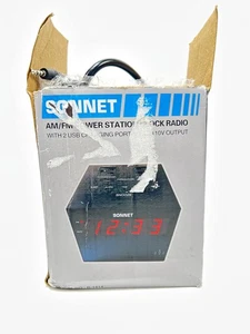 Sonnet Alarm Clock Charging Station, AM FM Radio, DAMAGED PACKAGING - Picture 1 of 7