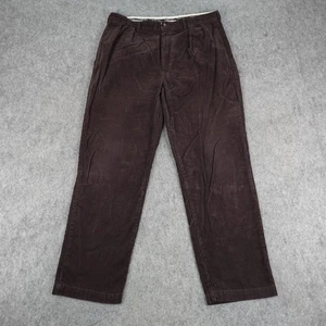Pantalones Polo Ralph Lauren Para Hombres 38x32 Marrón Pana Plisados Informales Cordones Polo - Imagen 1 de 13
