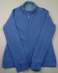 Maglione cardigan uomo Orvis blu medio full zip reversibile - Foto 1 di 8