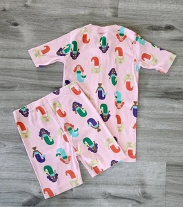 Hanna Andersson Gr. 10 (140 cm) Pyjama kurz Set rosa Meerjungfrau Top Zustand - Bild 1 von 5