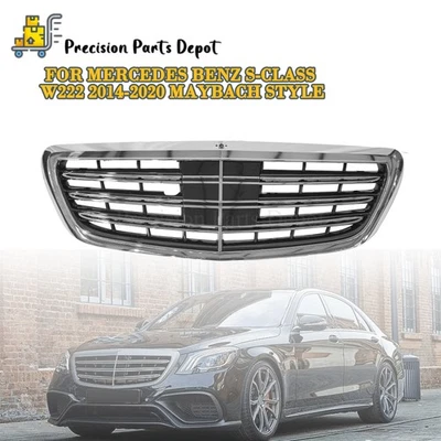 For Mercedes Benz S-Class W222 2014-2020 MayBach Style Chrome Front Bumper Grill Foto 1 de 4