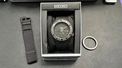 Seiko SPRD79 Custom Blackout with PVD Bezel, DT Ceramic Insert, Rubber Monstraps - Image 1 of 4