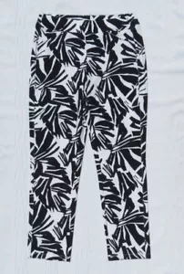 NEU CHICO’S Travelers Coll. Weiß Marine Geo Print Stretch Krepp Hose 0,5 S 6 8 - Bild 1 von 5