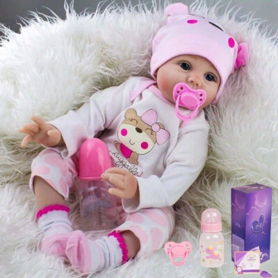 Realistic Reborn Baby Dolls Lifelike Newborn Girl Doll Vinyl Silicone Baby Gift - Image 1 of 4