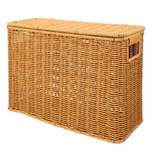 Woven Basket Sundries Storage Basket Decorative Basket with Lid and Handle - Picture 1 of 12