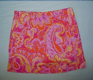 Sunsets & Sweet Tea Orange Pink Fish Shell Paisley Pattern Skort 6 NWOT - Picture 1 of 8