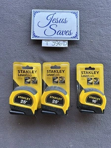 3 cuchillas recubiertas Stanley Leverlock 25' y 16' medidas de cinta 30-455 T396d - Imagen 1 de 1