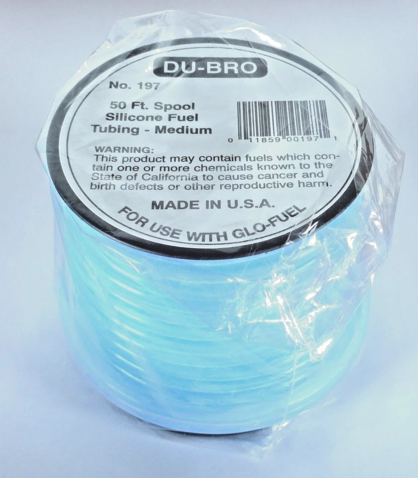 DU-BRO MEDIUM SILICONE FUEL TUBING ( 50 FOOT SPOOL )( CAT. # 197 ) - Image 1 of 1