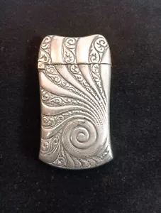 STERLING SILVER ART NOUVEAU MATCH SAFE SWIRL PATTERN - Picture 1 of 4