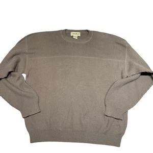 Eddie Bauer Herren Vintage taupe Baumwolle Rundhalsausschnitt gerippt Pullover Gr. Lg Neu mit Etikett DEFEKT - Bild 1 von 11