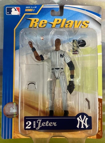 New York Yankees Derek Jeter 4 inch Replays Figure Home White Pinstripes Jersey Cover