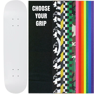 MOOSE Skateboard Deck Pro 7-Ply Canadian Maple DIP WHITE With Griptape 7.5" - 8.5"