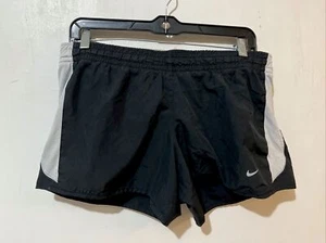 Nike Shorts Womens Small Black Gray Lined Vented Drawstring Athletic Running - Picture 1 of 7