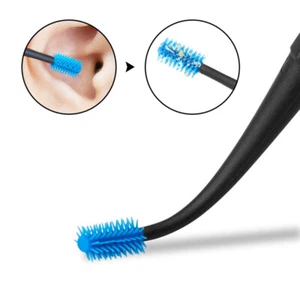 Removedor de cera para oídos limpiador suave espiral selección segura de silicona doble cabezal portátil - Imagen 1 de 16