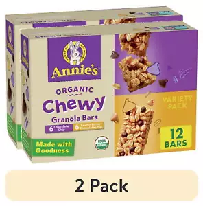 (2 Pack) Annie's Organic Chewy Granola Bars, Peanut Butter Chocolate Chip, 12 Ct - Picture 1 of 8