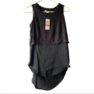 Bar III Tops schwarz Tanktop Tunika Gr. XS Perlenausschnitt - Bild 1 von 4