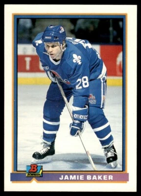 1991-92 Bowman #136 Jamie Baker Rookie Quebec Nordiques - Image 1 of 2