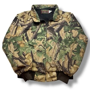 West Ark Mens Large Camo Hunting Vintage Full Zip Bonber Jacket Outdoor Hunting - Picture 1 of 4