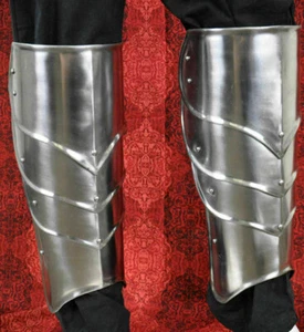 Conjunto de armadura de guardia de pierna gótica de acero medieval 18GA caballero cruzado espartano - Imagen 1 de 5