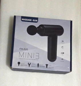 Massagepistole 4 Köpfe -schwarz- MINIE FH-520 einstellbare Geschwindigkeit - BRANDNEU - Bild 1 von 2