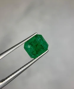 2 Ct Smeraldo Naturale Sfaccettato Pietra Preziosa Sciolta Swat Valley Pakistan - Foto 1 di 3
