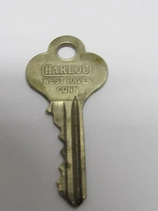 VINTAGE HARLOC BRASS KEY WEST HAVEN CONN. (2 1/16") STAMPED "RL" MADE IN USA - Picture 1 of 3