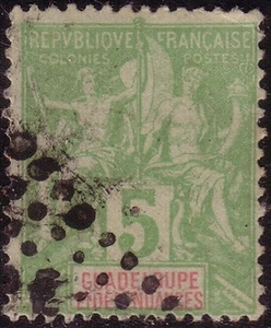 GUADELOUPE - TYPE GROUPE - N°40 - CACHET LOSANGE GPE - PAS BANAL SUR TYPE GROUPE - Imagen 1 de 1