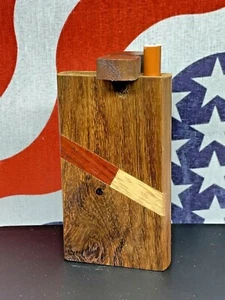 4" DUGOUT BOX SET PORTABLE HITTER POCKET WOODEN TOBACCO FLOWER SMOKE USA SMOKING - Picture 1 of 12