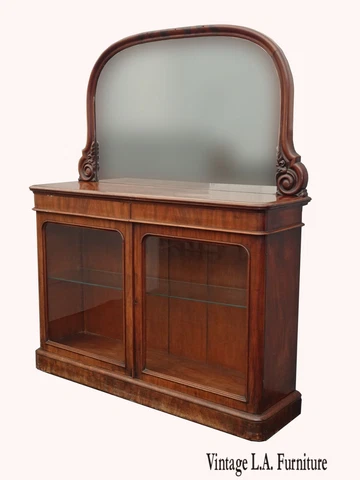 Antique French Country Sideboard Buffet with Mirror ~ Victorian Spanish Style Cover