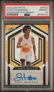 2023 Scoot Henderson Leaf Metal Continuum Autograph 395/424 Gem Mint 10 (RC) - Picture 1 of 2