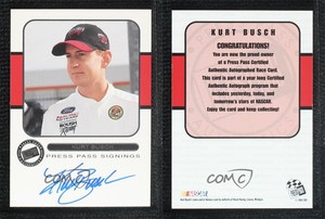 2001 Press Pass Signings Kurt Busch Auto