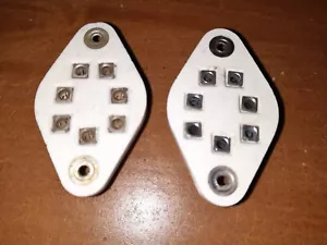 2 off Vintage British B7 Ceramic Valve Tube Base Sockets New Old Stock - Picture 1 of 3