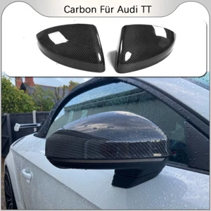 Carcasa tapas de espejo negro carbono para Audi TT 8S MK3 15-18 SIN asistente de carril - Imagen 1 de 10