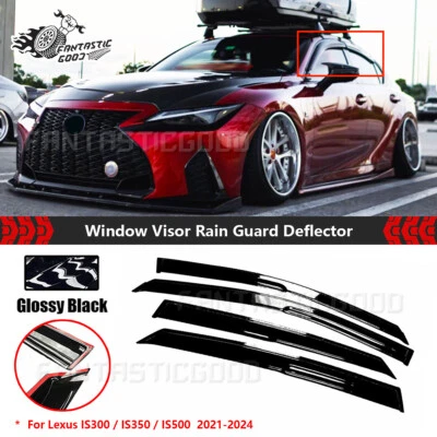 Para Lexus IS300 IS350 IS500 21-24丨Mugen Estilo Ventana Visera Protectores de Lluvia Deflector Foto 1 de 4
