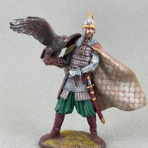 Medieval Warrior with Bird of Prey 75 mm, Painted tin soldier, Historical figure - Picture 1 of 14