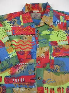 Mens Large The Territory Ahead shirt button hawaiian fish colorful - Picture 1 of 8